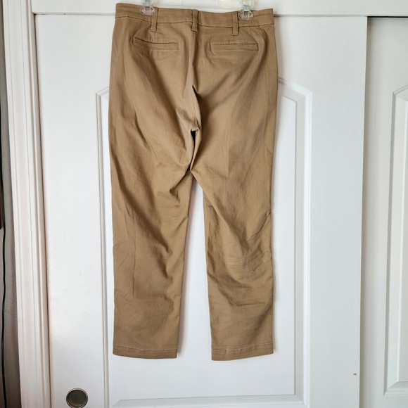 J Crew High Rise Girlfriend Chino‎ Pants Khaki Size 8 Preppy Old Money Capsule - Picture 2 of 11